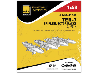 Ammo Mig Paveway Models A.MIG-11049 TER-7 Triple Ejector racks x4 1/48