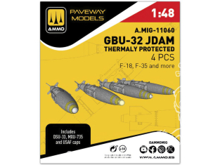 Ammo Mig Paveway Models A.MIG-11060 GBU-32 JDAM Thermaly Protected x4 1/48