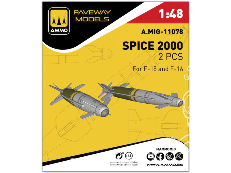 Ammo Mig Paveway Models A.MIG-11078 Spice 2000 x2 1/48
