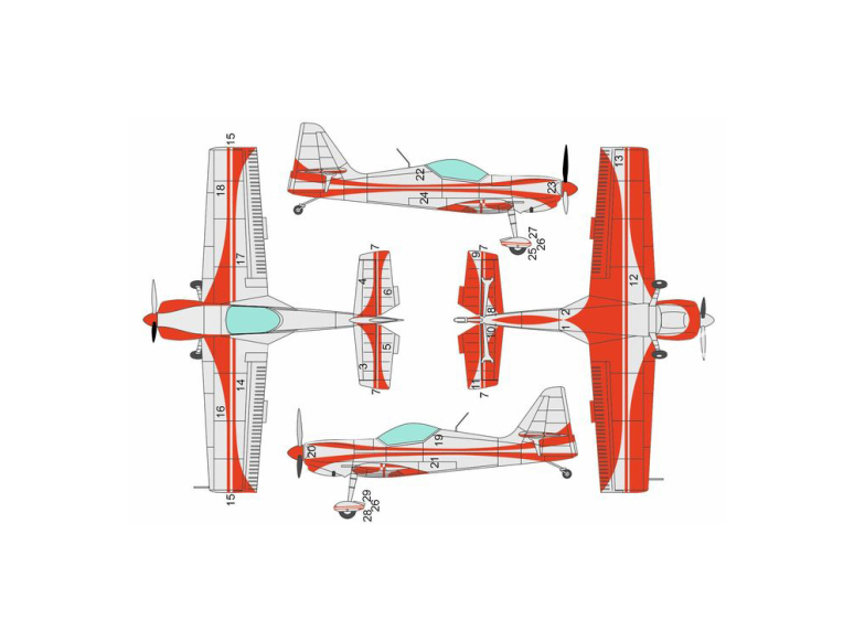 Brengun Masque avion BRL48184 Zlin Z-50 kit KP 1/48
