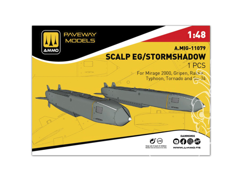Ammo Mig Paveway Models A.MIG-11079 SCALP EG/STORMSHADOW x1 1/48