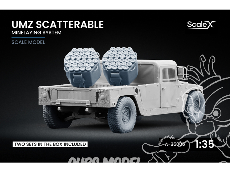 ScaleX maquette militaire A-35005 Système de pose de mines dispersables UMZ (2 lanceurs de mines par ensemble) 1/35