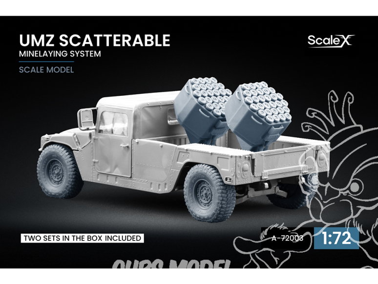 ScaleX maquette militaire A-72003 Système de pose de mines dispersables UMZ (2 lanceurs de mines par ensemble) 1/72