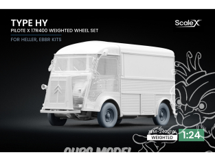 ScaleX accessoire militaire WM-24001W Citroen Type HY Set de roues affaissées Heller / Ebbro 1/24