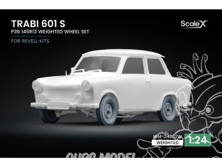 ScaleX accessoire militaire WM-24002W Trabi 601 S P36 Set de roues affaissées Revell 1/24