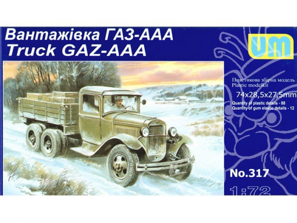 UM Unimodels maquettes militaire 317 GAZ-AAA CAMION SOVIETIQUE 1/72