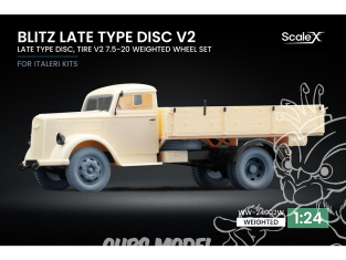 ScaleX accessoire militaire WW-24002W Opel Blitz Late v2 set de roues affaissées Italeri 1/24