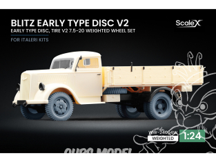 ScaleX accessoire militaire WW-24004W Opel Blitz Early v2 set de roues affaissées Italeri 1/24