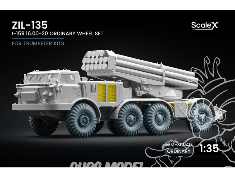 ScaleX accessoire militaire WM-35040 ZIL-135 I-159 Set de roues ordinaires Trumpeter 1/35