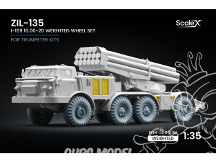 ScaleX accessoire militaire WM-35040W ZIL-135 I-159 Set de roues affaissées Trumpeter 1/35