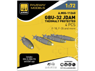 Ammo Mig Paveway Models A.MIG-11260 GBU-32 JDAM Thermaly portected x4 1/72