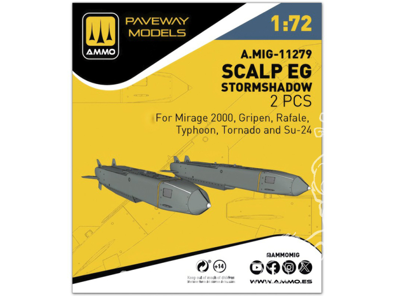 Ammo Mig Paveway Models A.MIG-11279 SCALP EG STORMSHADOW x2 1/72