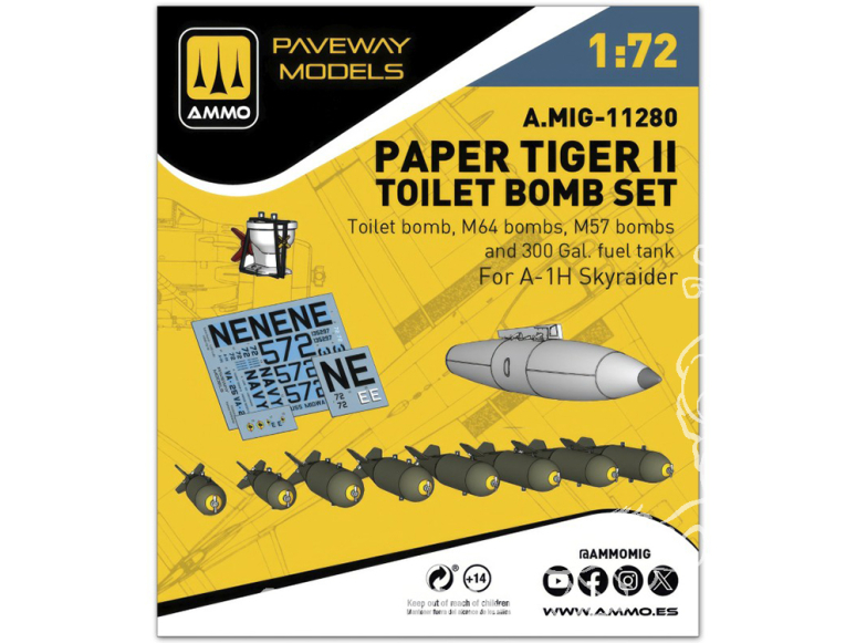Ammo Mig Paveway Models A.MIG-11280 Paper Tiger II Toilet Bomb Set 1/72