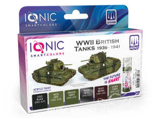MIG peinture IONIC 1214 Set chars Britannique WWII 1939 - 1941 6 x 20ml