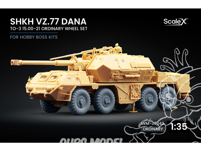 ScaleX accessoire militaire WM-35043 ShKH vz.77 DANA TO-3 15.00-21 Set de roues ordinaires Hobby Boss 1/35