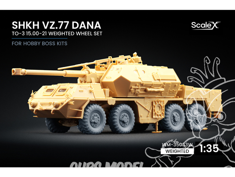 ScaleX accessoire militaire WM-35043W ShKH vz.77 DANA TO-3 15.00-21 Set de roues affaissées Hobby Boss 1/35