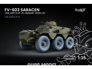 ScaleX accessoire militaire WM-35045 FV-603 Saracen TRAK GRIP 12.00-20 Set de roues ordinaires Airfix 1/35