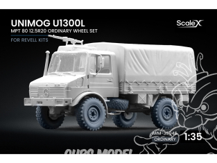 ScaleX accessoire militaire WM-35046 Unimog U1300L MPT 80 Set de roues ordinaires Revell 1/35