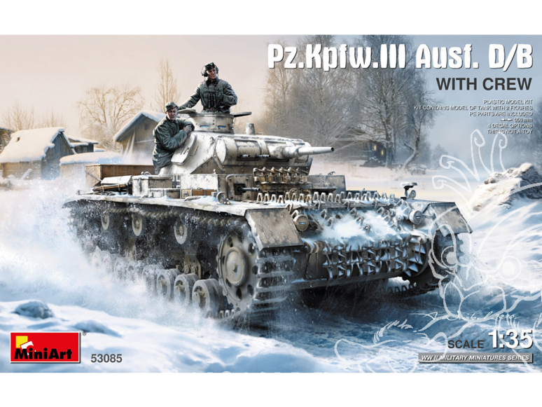 Mini Art maquette militaire 53085 Pz.Kpfw.III Ausf. D/B avec équipage 1/35