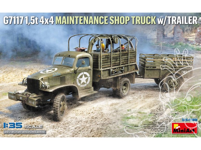 MINI ART maquette militaire 35498 Camion-atelier G7117 1,5 t 4x4 avec remorque 1/35