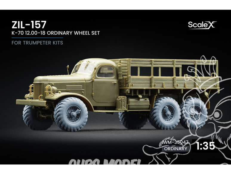 ScaleX accessoire militaire WM-35047 ZIL-157 K-70 Set de roues ordinaires Trumpeter 1/35