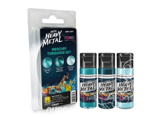 Ammo MIG IONIC peinture 0591 Heavy Metal Set Turquoise mercure - Mercury Turquoise 3 x 20ml