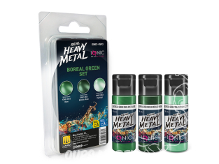 Ammo MIG IONIC peinture 0593 Heavy Metal Set Vert boréal - Boreal Green 3 x 20ml