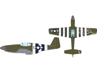 Eduard Express Mask JX354 P-51B Insignes nationaux US et bandes d'invasion du Débarquement Eduard 1/32