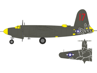Eduard Express Mask EX1189 B-26C-45 Marauder Insignes nationaux américains et marquages de dérive Icm 1/48