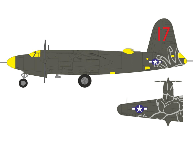 Eduard Express Mask EX1189 B-26C-45 Marauder Insignes nationaux américains et marquages de dérive Icm 1/48