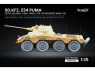 ScaleX accessoire militaire WW-35025W Sd.Kfz. 234 Puma V1+V1+V4+V3 set de roues affaissées Drag / Mini / RFM / Italeri / Ak 1/35