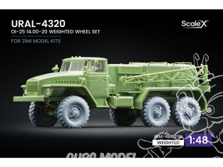 ScaleX accessoire militaire WM-48001W URAL-4320 OI-25 Set de roues affaissées Italeri / Tamiya 1/48