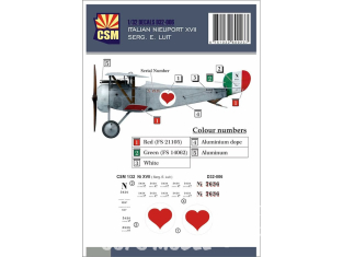 Copper State Models D32-006 Decals Nieuport XVII Italien Serg. E. Luit 1/32