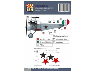 Copper State Models D32-004 Decals Nieuport XVII Italien Giulio Poli 1/32
