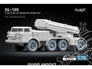 ScaleX accessoire militaire WM-72008W ZIL-135 I-159 set de roues affaissées Trumpeter 1/72