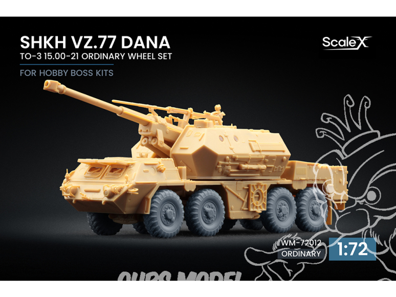 ScaleX accessoire militaire WM-72012 ShKH vz.77 DANA TO-3 15.00-21 set de roues ordinaires Hobby Boss 1/72