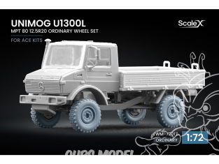 ScaleX accessoire militaire WM-72017 Unimog U1300L MPT 80 set de roues ordinaires Ace 1/72