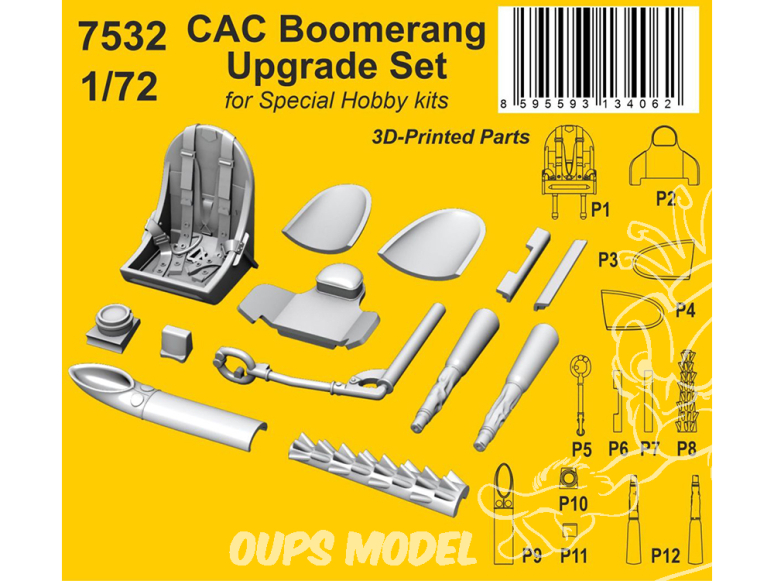 Cmk kit resine 7532 Kit d'amélioration pour CAC Boomerang pour maquettes Special Hobby 1/72