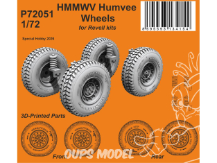 Special Hobby 3D Print militaire P72051 Roues pour HMMWV Humvee kit Revell 1/72