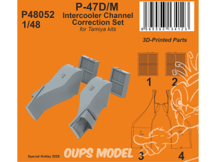 Special Hobby 3D Print P48052 Kit de correction du conduit d'échangeur pour P-47D/M Set kits Tamiya 1/48