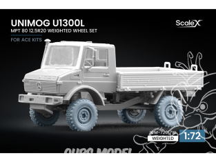 ScaleX accessoire militaire WM-72017W Unimog U1300L MPT 80 set de roues affaissées Ace 1/72