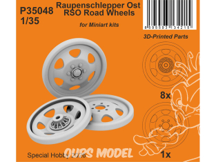 Special Hobby 3D Print militaire P35048 Roues de route Raupenschlepper Ost (RSO) pour kits MiniArt 1/35