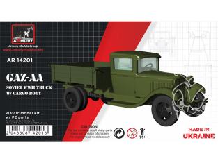 Armory Models maquette militaire AR14201 GAZ-AA Camion cargo Soviétique WWII 1/144