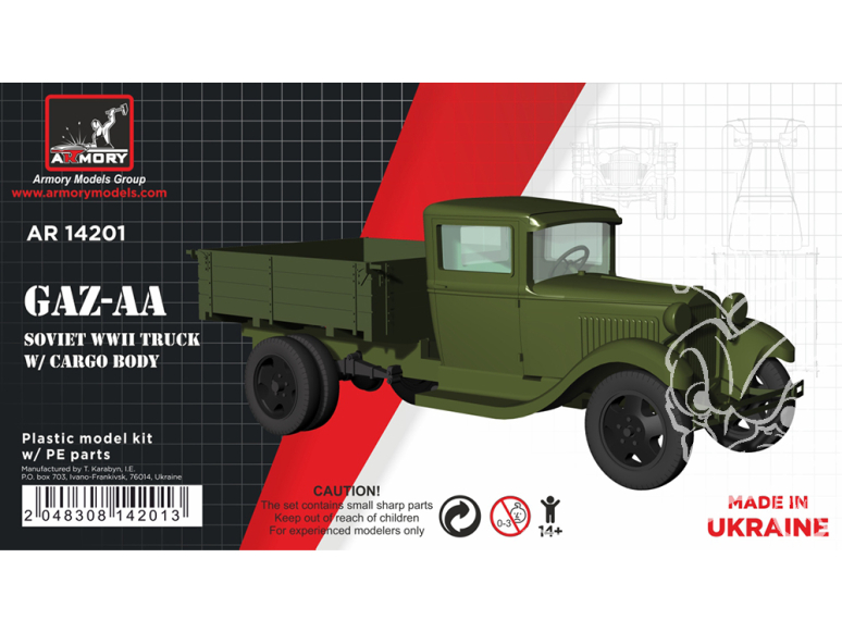 Armory Models maquette militaire AR14201 GAZ-AA Camion cargo Soviétique WWII 1/144