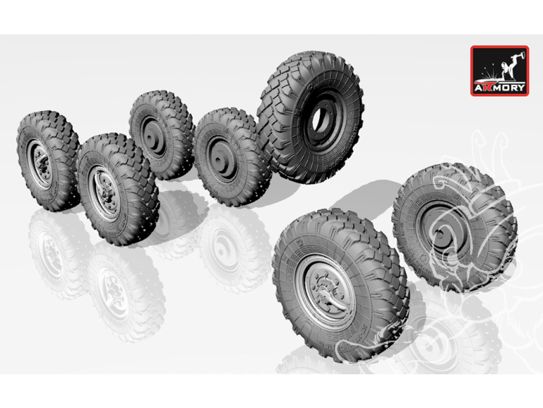 Armory Models kit d'amélioration AC7257 Roues ZiL-131 avec pneus M-93 1/72