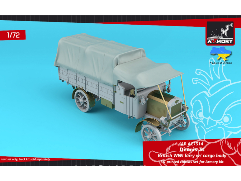 Armory Models kit d'amélioration AC7314 Dennis 3t British Lorry WWI Ensemble de bâches pour chassis cargo 1/72