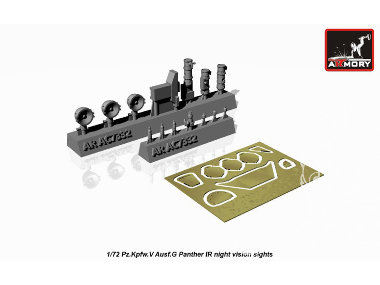 Armory Models kit d'amélioration AC7332 Pz.Kpfw.V Ausf.G Panther Viseurs de vision nocturne IR 1/72