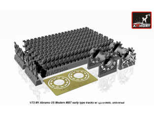Armory Models kit d'amélioration AC7334a M1 Abrams début de production chenille avec barbotins 1/72