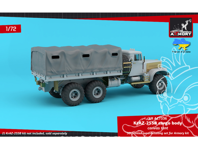 Armory Models kit d'amélioration AC7336 KrAZ-255B Camion cargo Soviétique 6x6 bâche 1/72