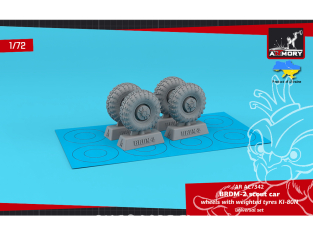 Armory Models kit d'amélioration AC7342 Roues BRDM-2 Scout Car avec pneus affaissés KI-80N 1/72